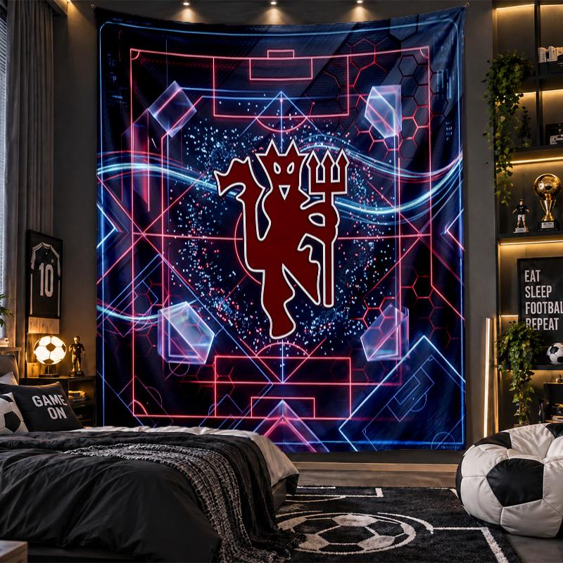 Wall Hanging Tapestry Manchester United Print Cloth for Living Room Bedroom Home Decor