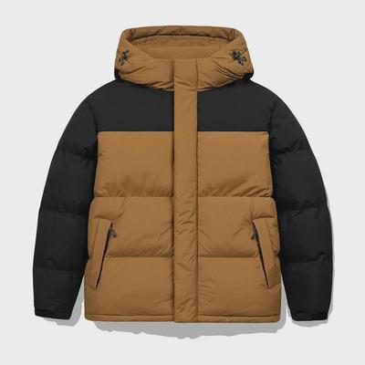 Autumn/Winter Contrast Color Hooded Couple Down Jacket - Loose, Thick, Warm Coat