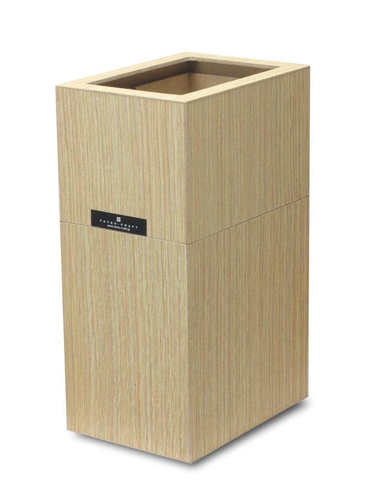 Tatsucraft Bask Dust Box with Cover S NA Natural Individual Box Specification Bosk Trash Can Separation Stylish with Lid Kitchen Brown Trash Can Pale