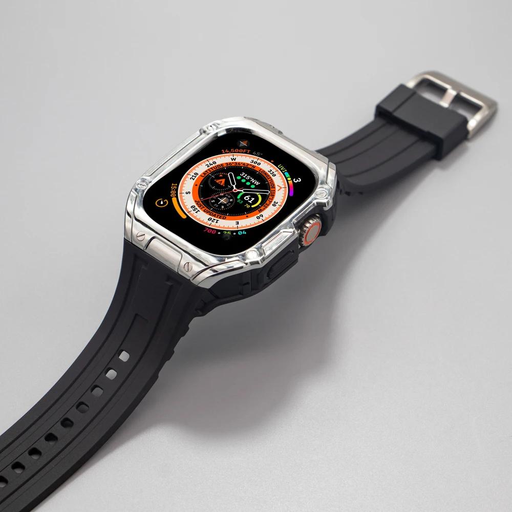 Case+Strap for Apple Watch Band Ultra 3 49mm Modification Kit TPU Case Sport  Rubber Strap for Iwatch Series Ultra 49mm Bracelet
