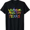 Austin Texas Skyline TX Ville Arc-en-ciel Colorée Fierté Austin T-shirt