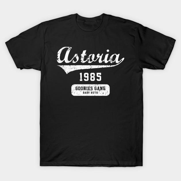 

Men Black Print T-shirt The Goonies Astoria 1985S 80S Movies No-Cut Transfer Paper Print Cotton Tshirt 4XL