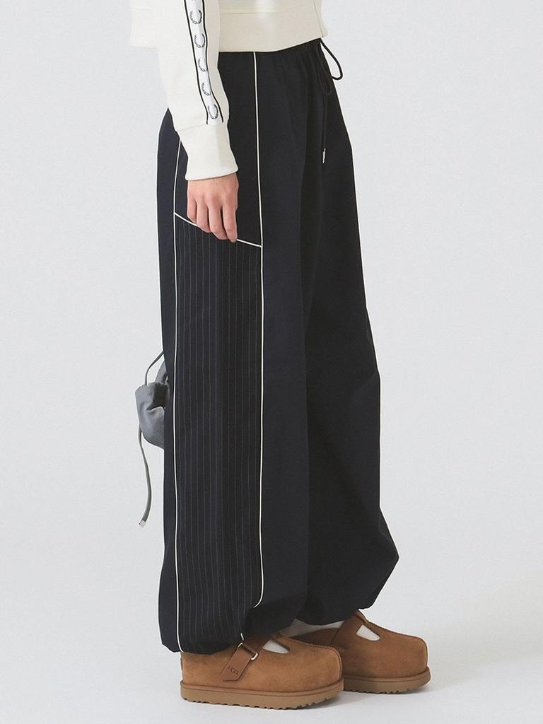 Ray Beams Women's Striped Track Pants, Navy