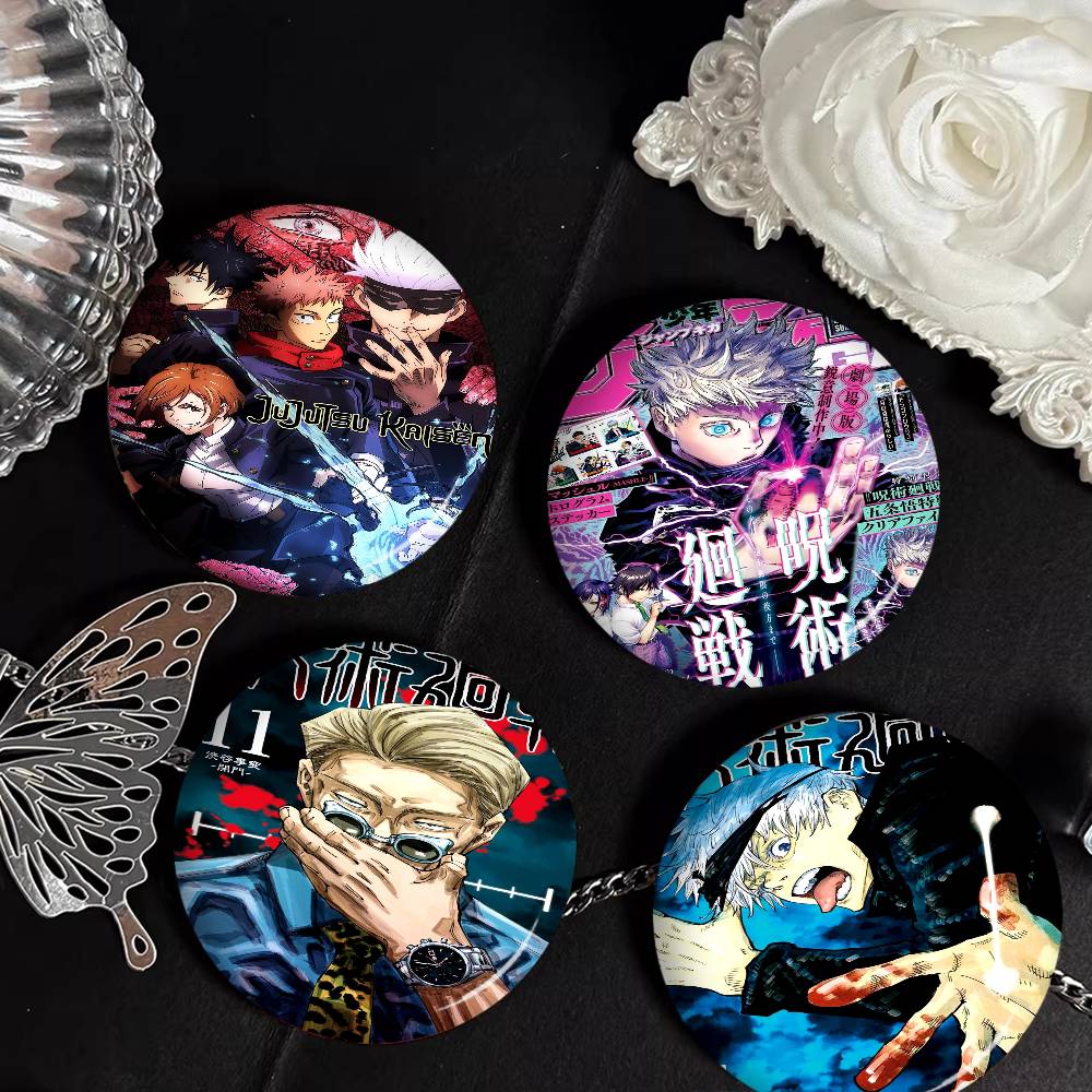 Anime J-Jujutsu K-Kaisen Round Button Pins Slogan Creative Brooches Backpack Clothes Decoration Fashion Cartoon Jewelry Gifts