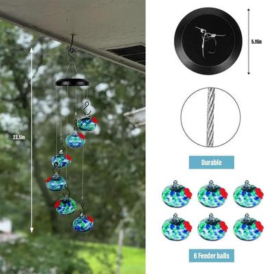 New Charming Wind Chimes Hummingbird Feeders Perfect Garden Patio Decor For Outside