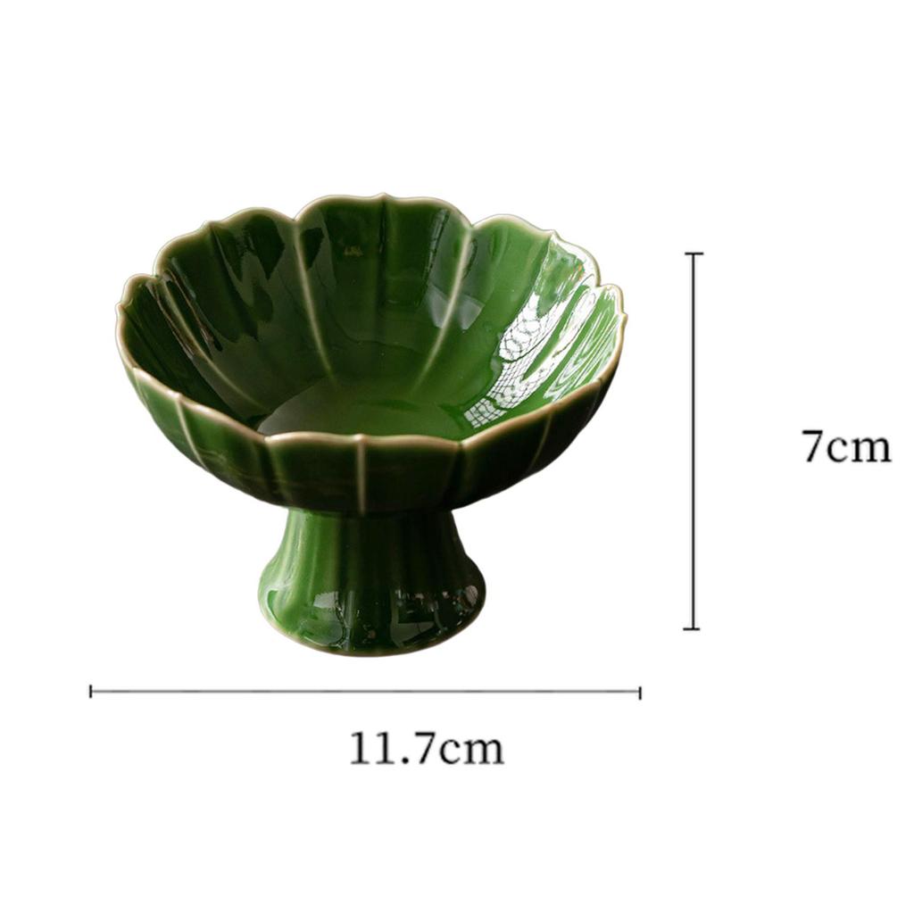 Ceramic Footed Bowl Pedestal Bowl Dessert Display Stand Decorative for Living Room Home Decor Farmhouse Dining Table Kitchen