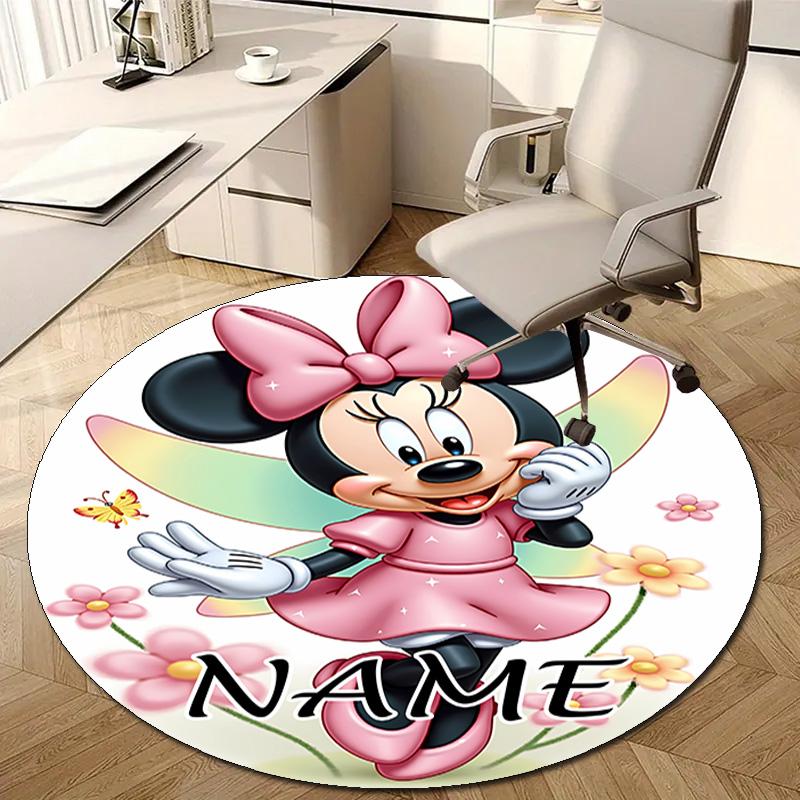 Personalized M-Minnie Round Chair Office Rug - Perfect for Mat, Office Chair & More - Ideal Gift for Birthdays and Holidays
