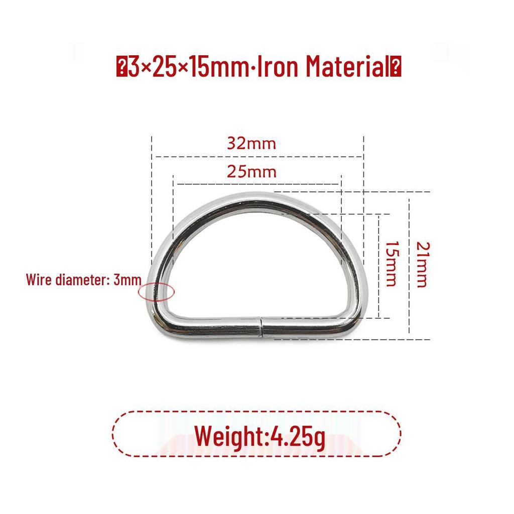 Iron Silver D-Ring Buckle for Handbag & Backpack Accessories