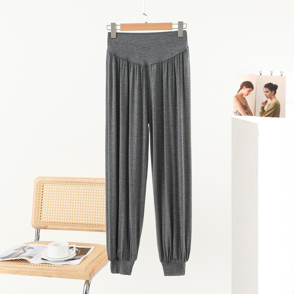 Modal Women's Harem Pants - Spring/Summer Solid Color High-Waisted Draped Loose-Fit Casual Yoga Dance Sport Pants