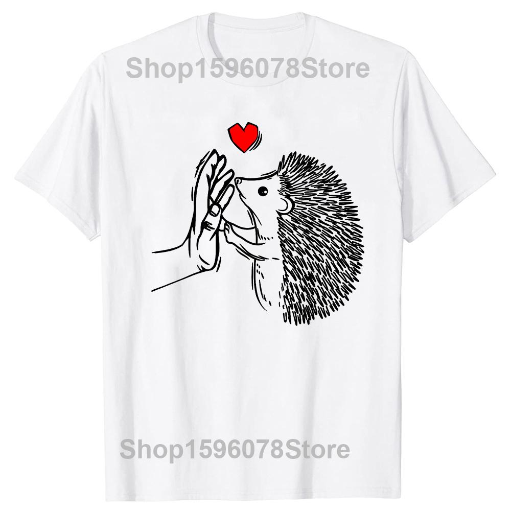 Lustige Niedliche Igel Kunst Haustierliebhaber T-Shirts Tee Tops Rundhals Kurzarm Mode T-Shirt Kleidung Lässige Basic T-Shirts