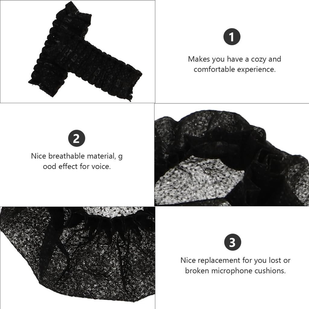 ibasenice Disposable Nonwoven Microphone Covers, Pack of 200, Microphone Protectors for Karaoke, Noise Reduction, Splash Protection, Windproof,