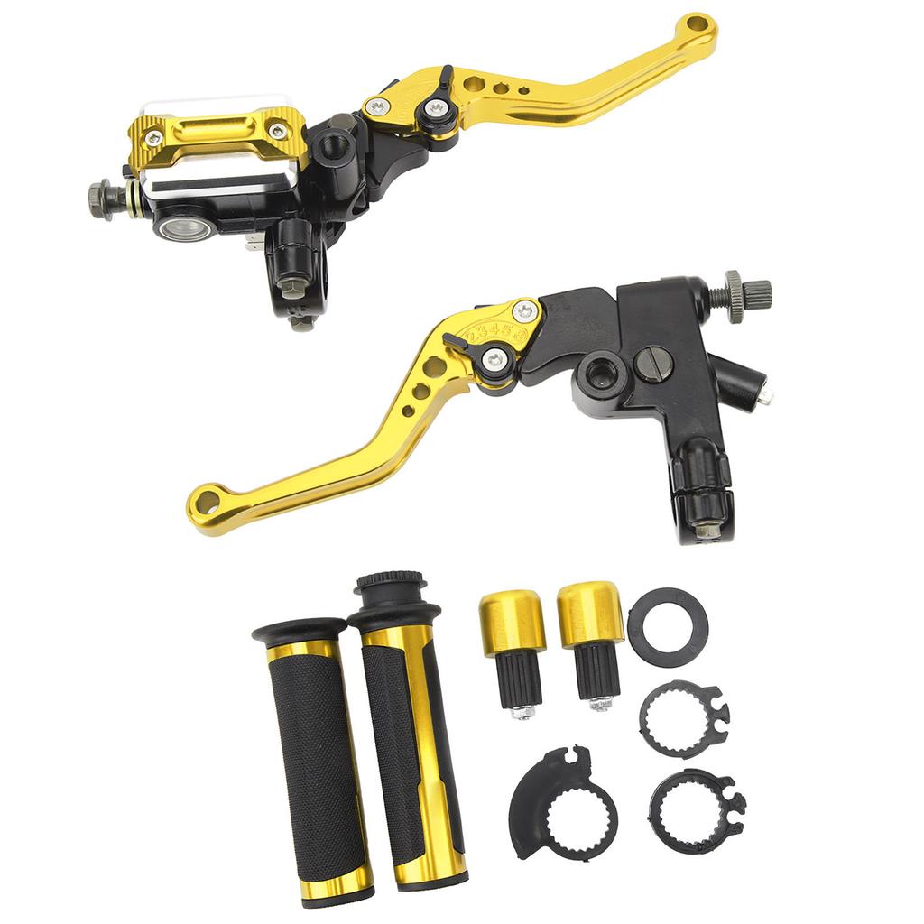 2Pcs Motorcycle Brake Lever 22mm Handle Bar Master Cylinder Lever For Scooter Sports Bike Street Bike ATV Gold