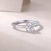 925 Sterling Silver 1 Carat Four-Prong Classic Moissanite Ring - Elegant Wedding Proposal Piece