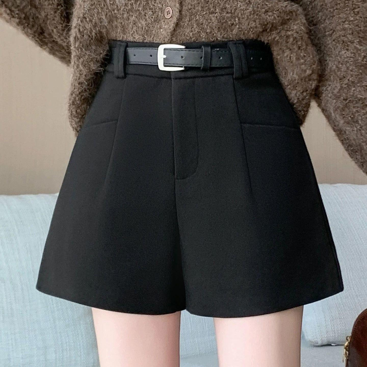

Women s Woolen High-Waist Wide-Leg Shorts: Autumn-Winter 2025 Collection XL (Recommended for 115-125 jin)