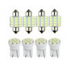 13pcs/Set 12V White LED Universal Car Interior Light Dome Map License Plate Lamp Bulb Kit 6000K