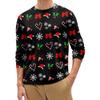 Men's Fashion Printed Round Neck Long Sleeve Bottoming Shirt Top