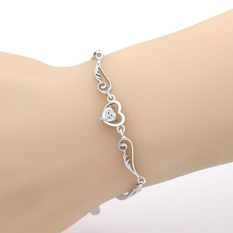 Korean Style Angel Wings Heart Bracelet for Women