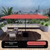 Large Outdoor Cafe & Terrace Sun Umbrella with Three-Head Center Pole