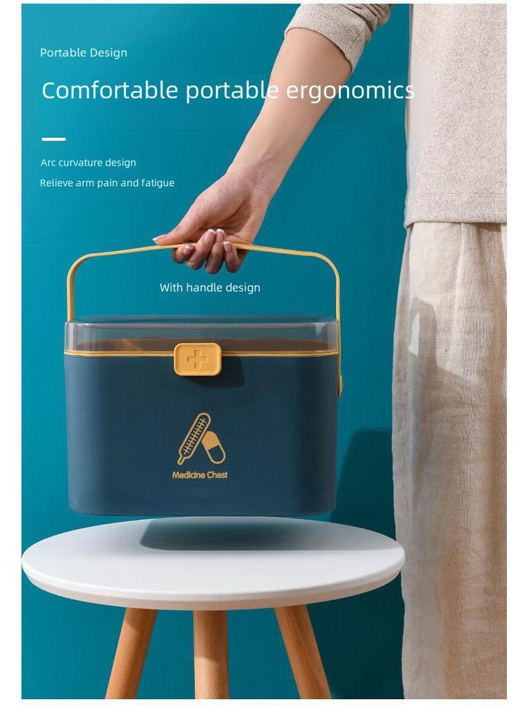 Cutie mare portabilă din plastic pentru depozitarea medicamentelor Nordic