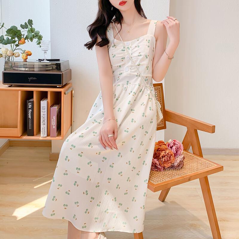 

Mokaena Women s Urban Casual Fashion Mid-length Sling Dress MKNJD3316 M