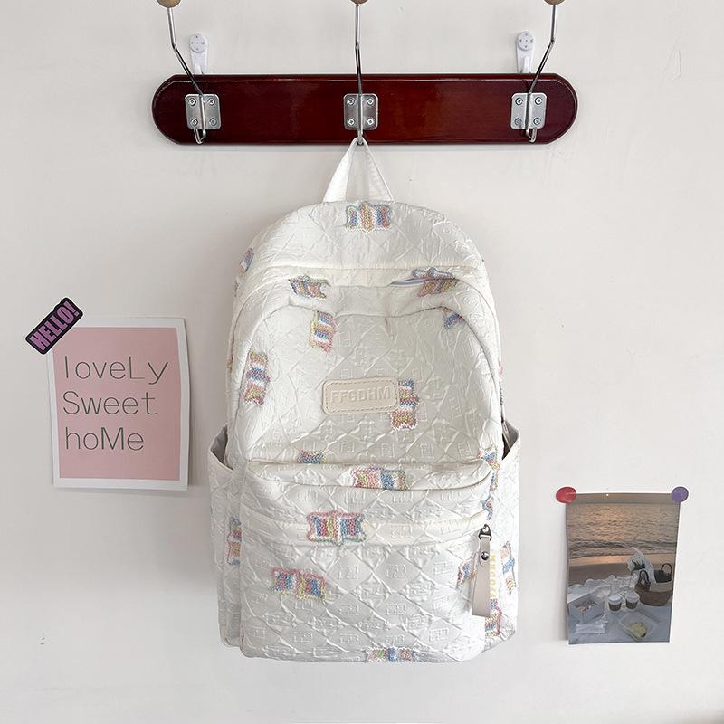 

New cartoon graffiti middle and high school students large capacity backpack small fresh cute primary school schoolbag backpack female білий