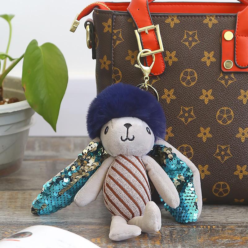 Children's Toy Rabbit Plush Doll Small Pendant Doll Backpack Cute Doll School Bag Keychain