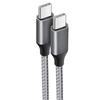 Kabel USB-C na USB-C Rychlé nabíjení 3A pro Xiaomi 12-12T Pro 13 Ultra 11i 11T Pro Mi 11 Lite - Zesílený nylon Šedý 1M