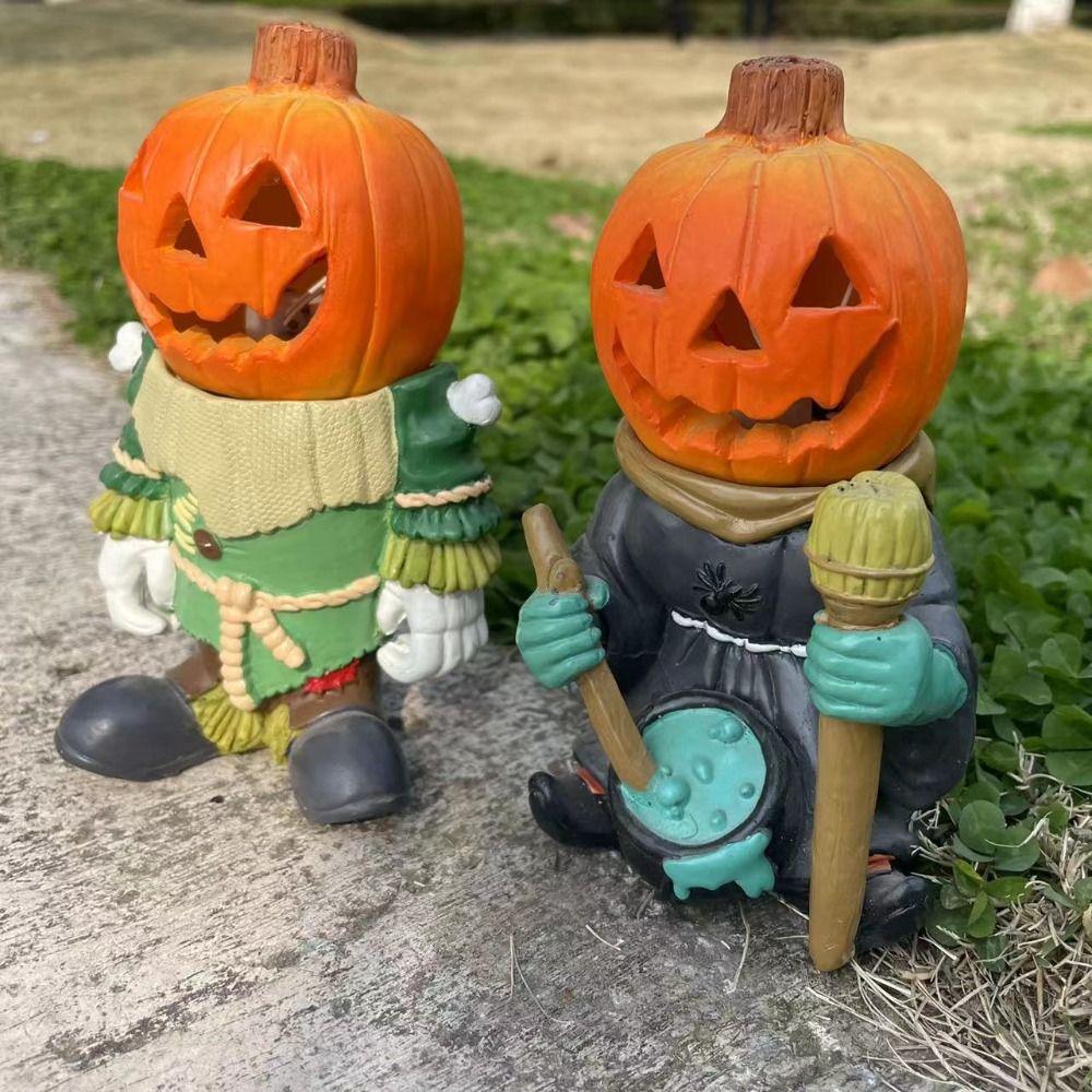 DIY Pumpkin Head Light Cartoon LED Lanterns Halloween Knight Pumpkin Lantern  Haunted House