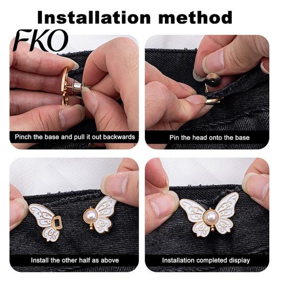 Skirt Fashion Accessory Pin Waist Tightener Butterfly Pins, No-Sew Pants Tighteners, Removable No Tools Clothing Adjuster Pins for Loose Jeans