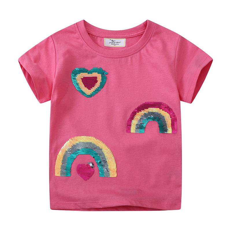 2-7Y Little Girl Short Sleeve T-shirt Summer Cotton Baby Tees Children Tops Kids Clothing Dropshipping