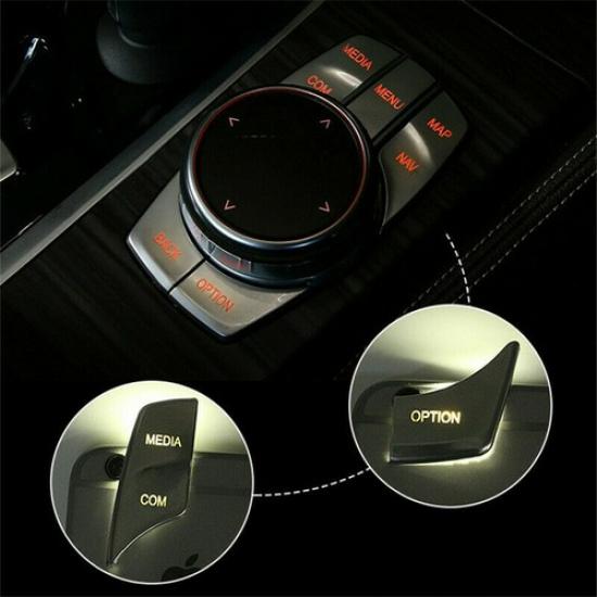 Matte Silver ABS Car Console Media Button Sticker For BMW 5 G30 17 18 20 21 22