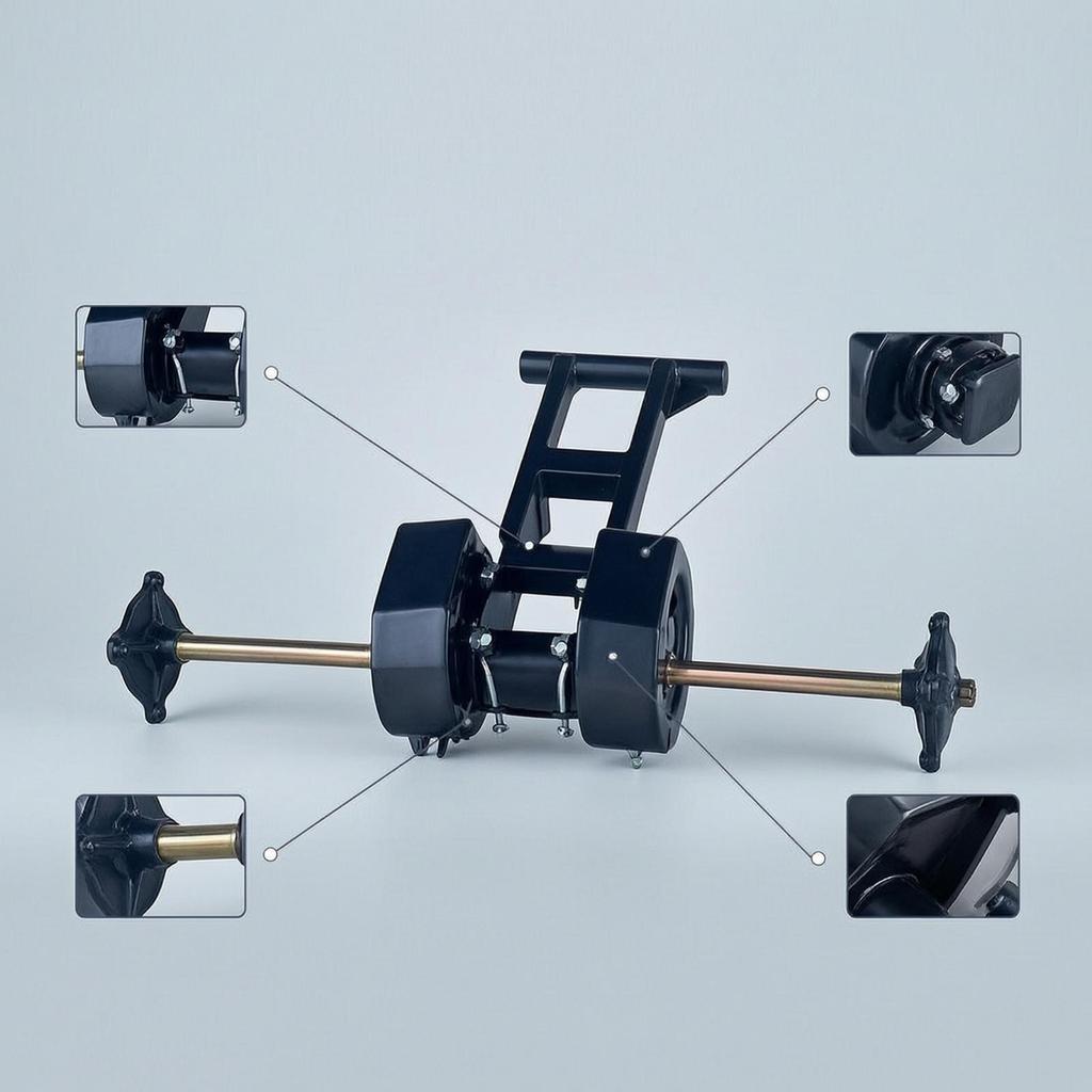Rear Axle with Brackets Black Assembly Metal for DIY Builders,