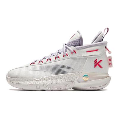 Zapatillas de Baloncesto de Caña Alta Cómodas Casuales con Absorción de Impactos Resistentes al Desgaste para Niños KT9 Zapatillas de Baloncesto para Niños Blanco Gris 312411130-5