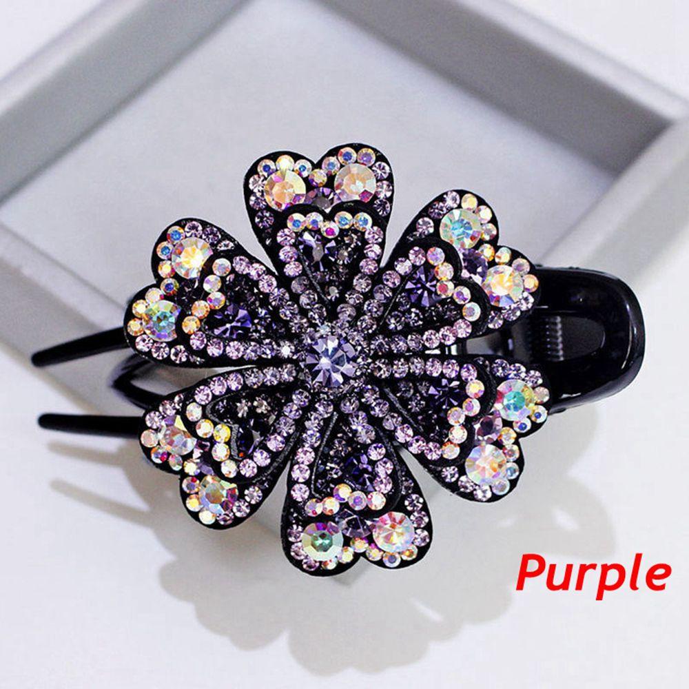 Headwear Flexible Rhinestone Hair Clip Wedding Dovetail Clips Duckbill Hairgrip Crystal Flower