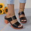 New summer fish mouth high heel sandals large size with casual thick heel sandals