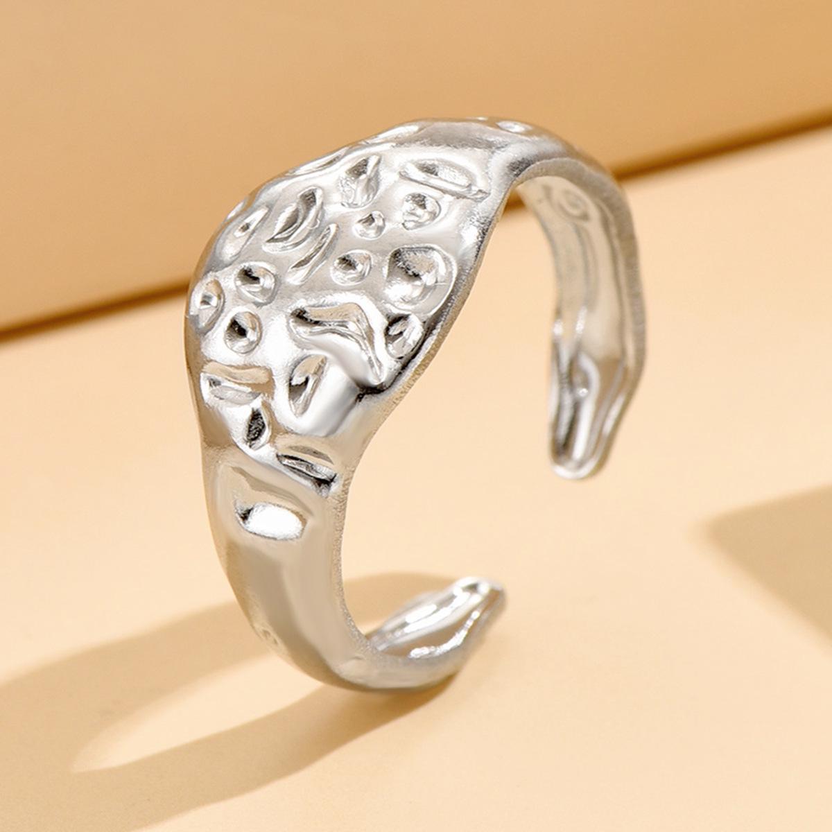 Baroque Style Retro Open Texture Ring - Unisex Index Finger Accessory