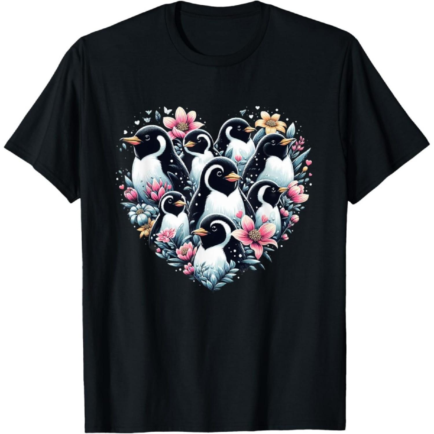 Penguins Love Beautiful Colorful Penguin Art Animal T-Shirt S