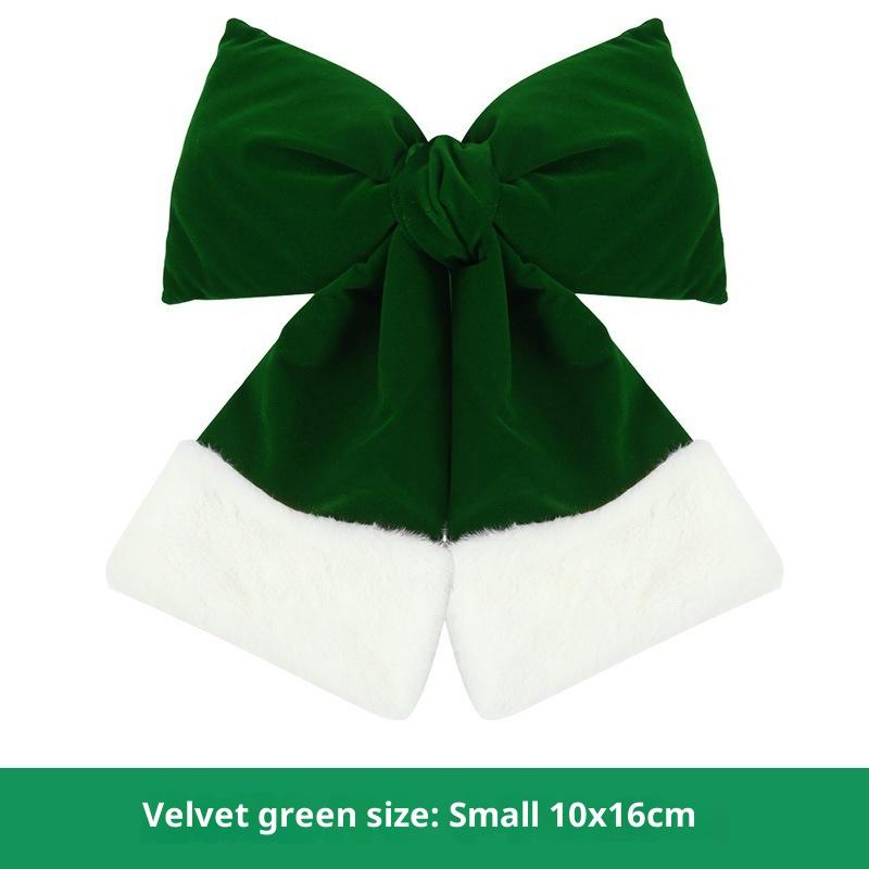 Christmas Solid Color Plush Bow Pendant Creative Festival Home Background Decoration Ornaments Party Atmosphere Supplies
