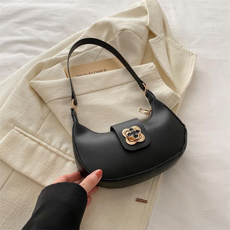 New Retro 2025 Bag Women's Fashion Versatile Texture Crescent Commuter Messenger Bag High-end Shoulder Armpit Bag
