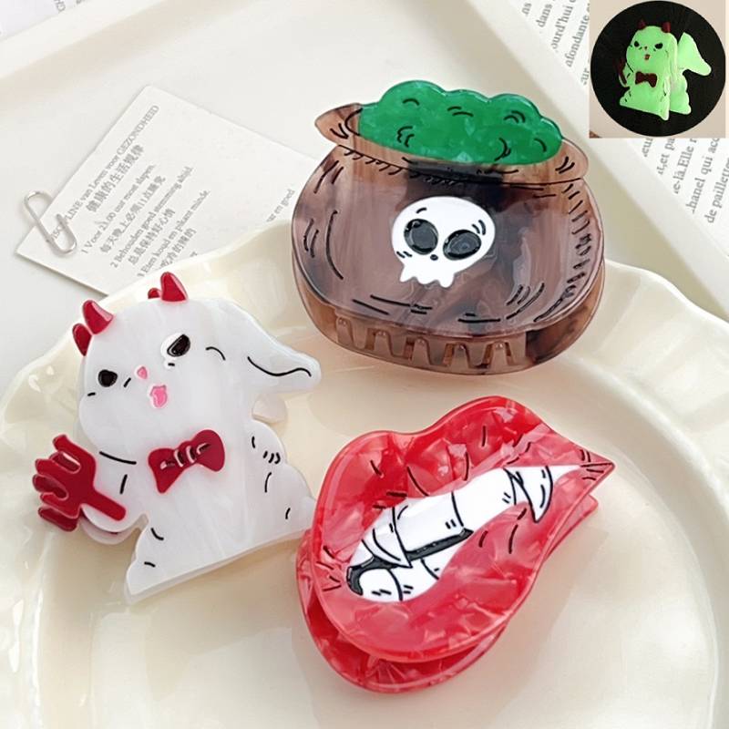 Hairpin Luminescence Halloween Human Skeleton Ornaments Collocation Claws Party