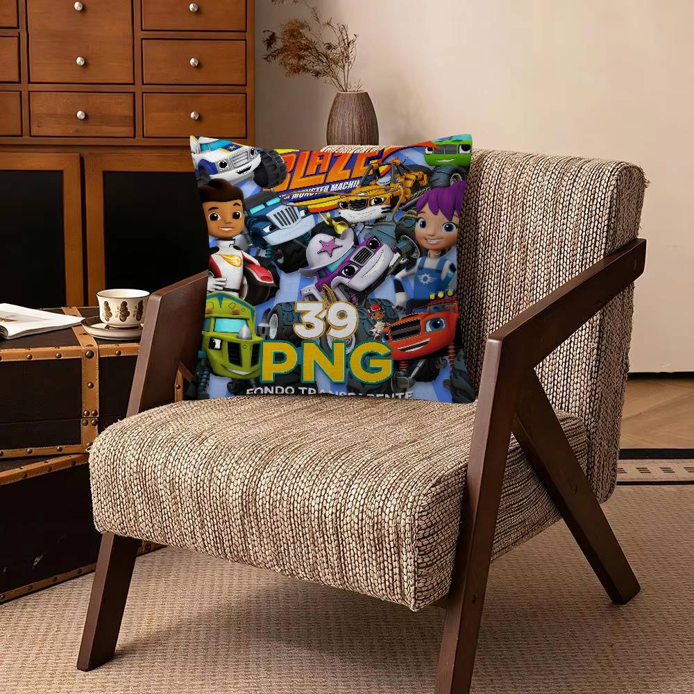 Blaze and the Monster MMachines Cushion Cover Pillowcase Upholstery Sofa Throw Pillow Home Decor Pillowcas