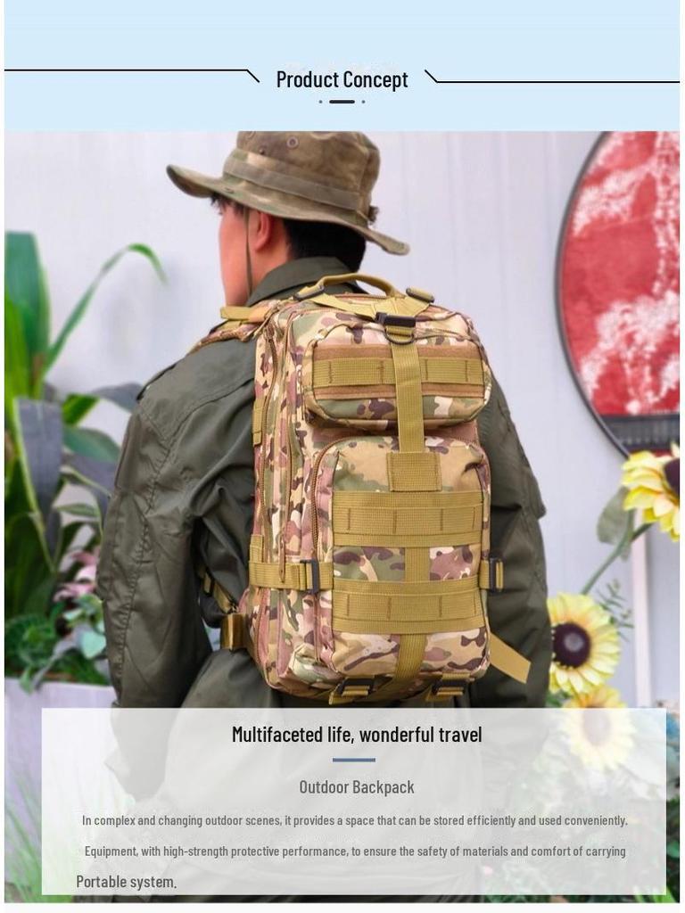 Reißfester 600D Oxford Kleiner Outdoor Taktischer Trainings- & Campingrucksack