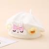 Flower Baby Beret Hat Soft Artist Painter Caps Cute Knitted Hat  Infant Girls