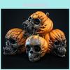 Halloween Outdoor Garden Resin Craft Evil Pumpkin Skull Decor