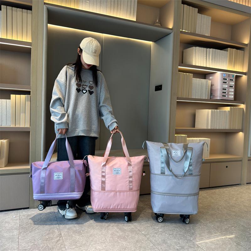 Universal Lightweight Travel Bag with Wheels, Wet/Dry Separation, Large Capacity for Gym, Yoga, or Hospital Use.