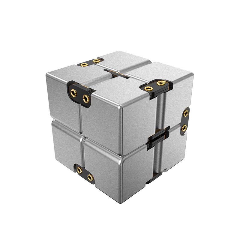 Cross-Border Novelty Infinite Cube Metal Fidget Spinner Toy