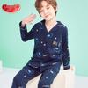 Lonsa Boys' Pure Cotton Long-Sleeve Pajama Set