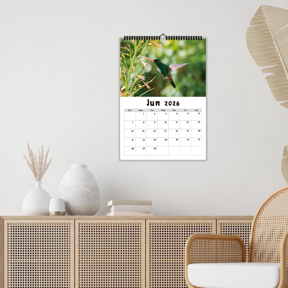 1pc, 2026 Bird Calendar, Nature and Birds, 12 Different Designs, Wall Calendar, Birthday, Christmas, New Year Gift