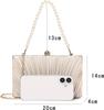 SUNSPOT 3-Way Party Bag, Clutch Bag, Wedding Handbag, Formal Evening Bag for Women with Pearl Chain (Champagne Gold)