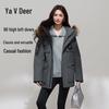 Yalu Women's Short Hooded Down Parka with Faux Fur Collar